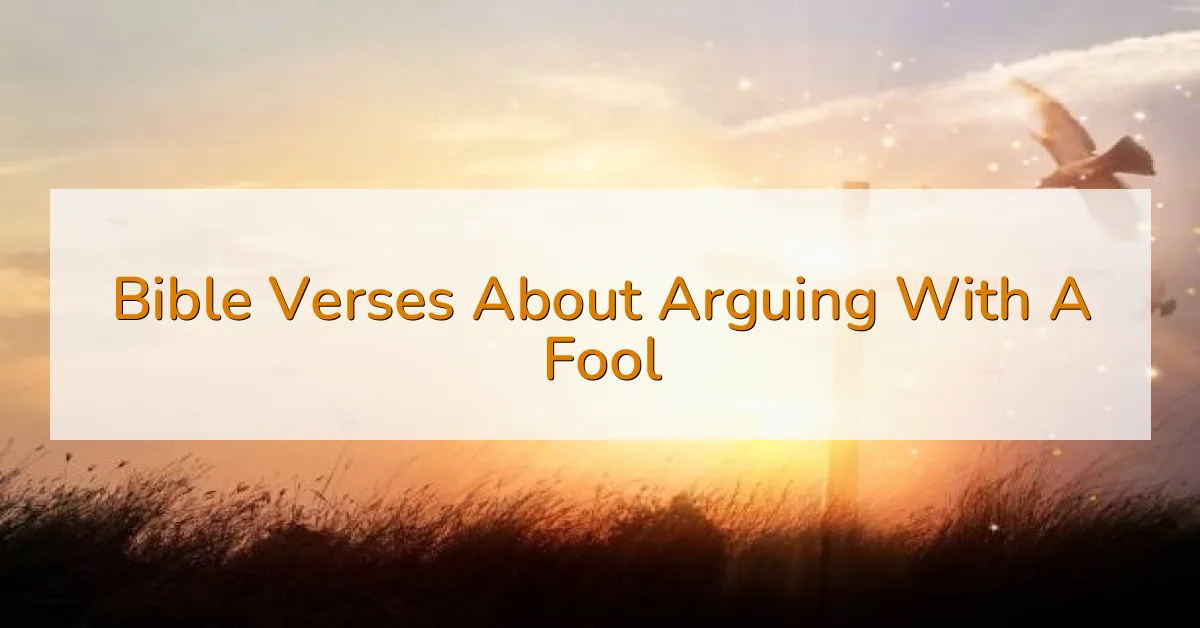 Bible Verses About Arguing With A Fool
