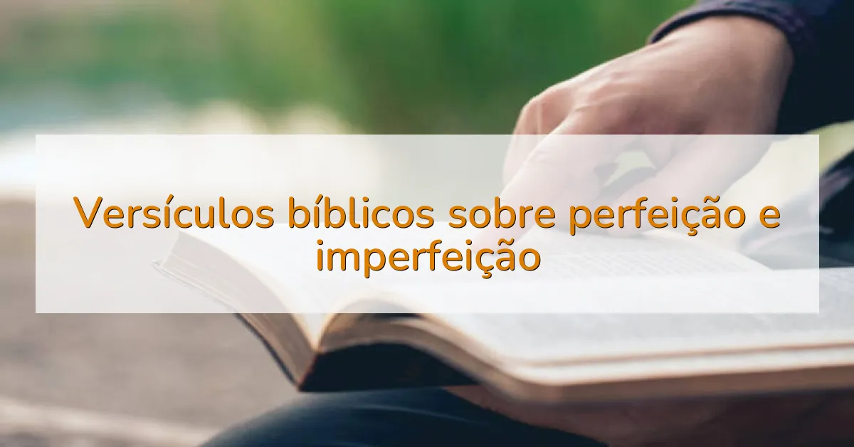 Versículos bíblicos sobre perfeição e imperfeição