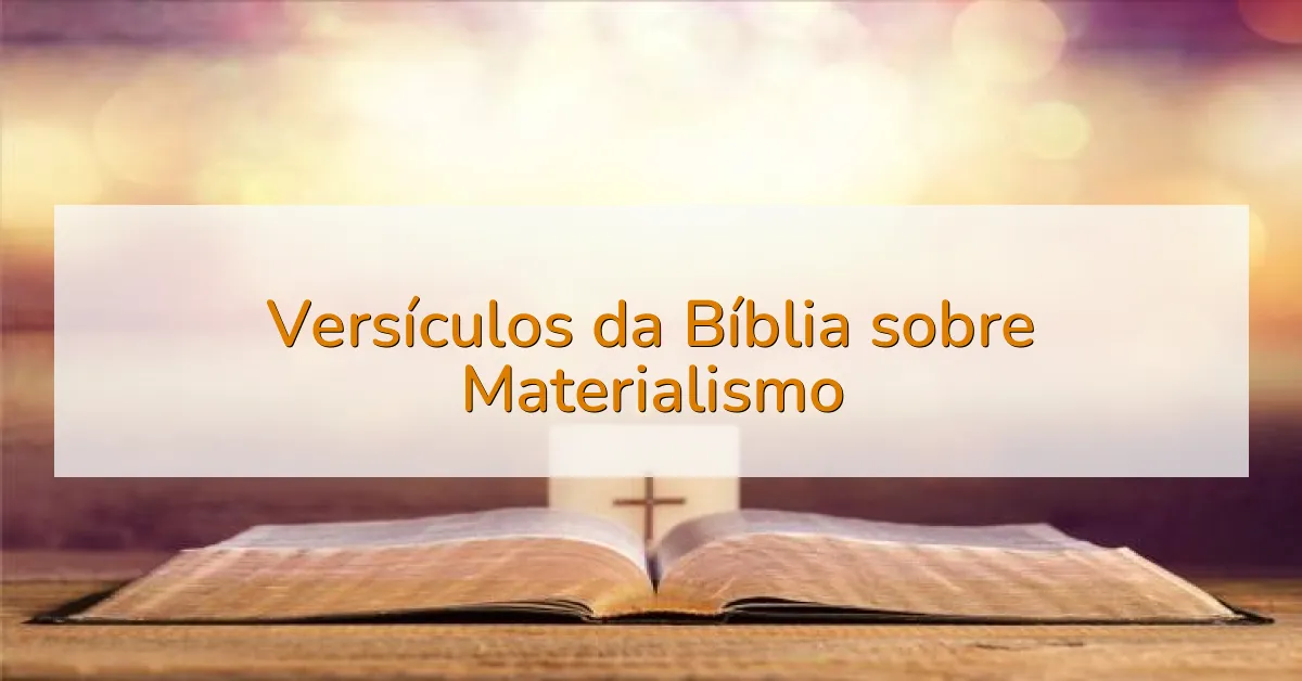 Versículos da Bíblia sobre Materialismo