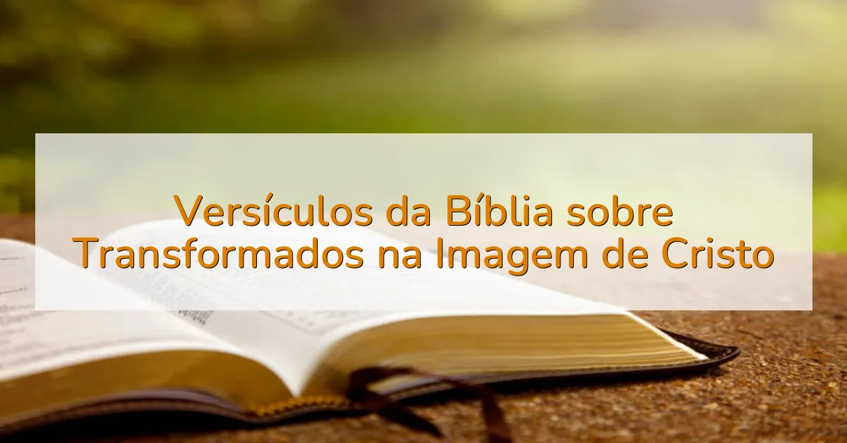 Versículos da Bíblia sobre Transformados na Imagem de Cristo