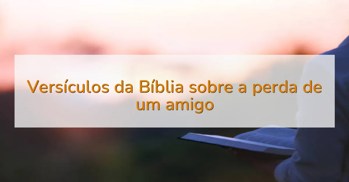 Versículos da Bíblia sobre a perda de um amigo