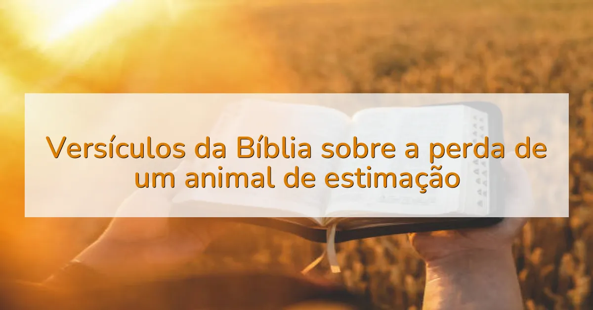 Versículos da Bíblia sobre a perda de um animal de estimação
