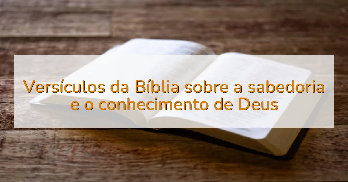 Versículos da Bíblia sobre a sabedoria e o conhecimento de Deus