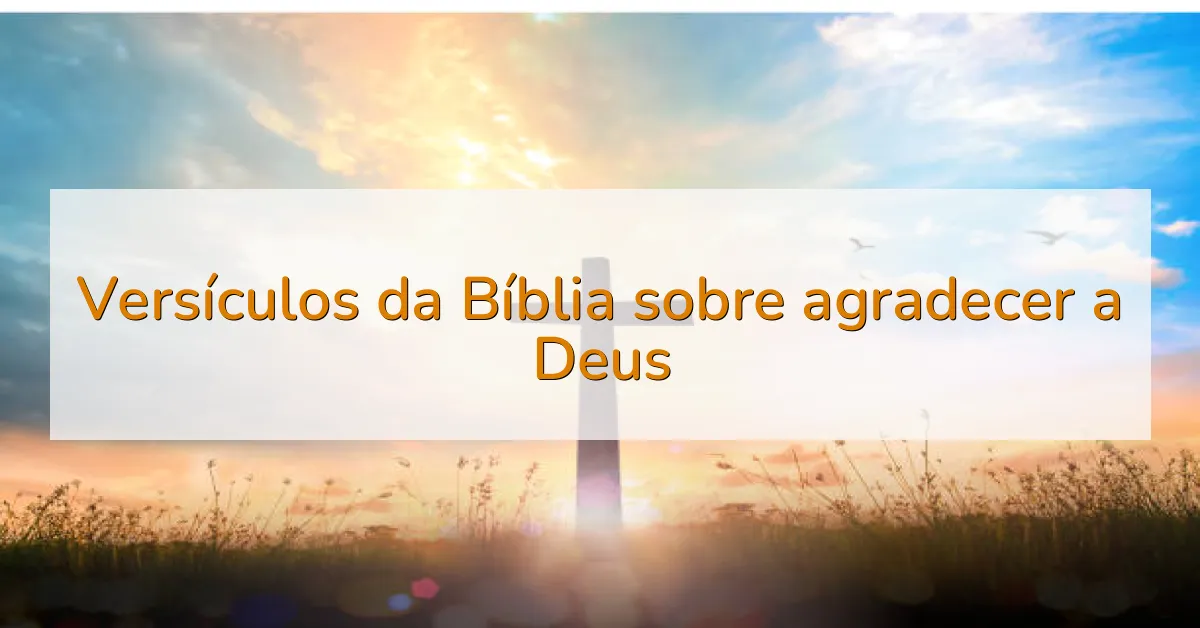 Versículos da Bíblia sobre agradecer a Deus