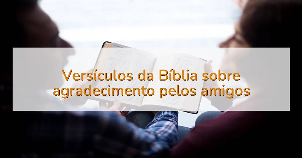 Versículos da Bíblia sobre agradecimento pelos amigos