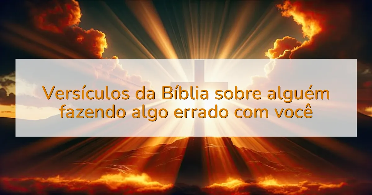Versículos da Bíblia sobre alguém fazendo algo errado com você