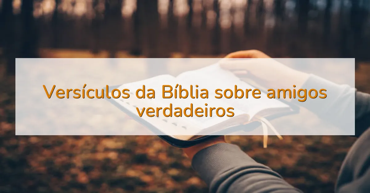 Versículos da Bíblia sobre amigos verdadeiros