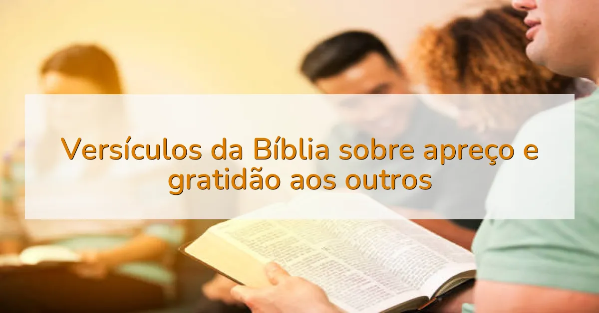 Versículos da Bíblia sobre apreço e gratidão aos outros