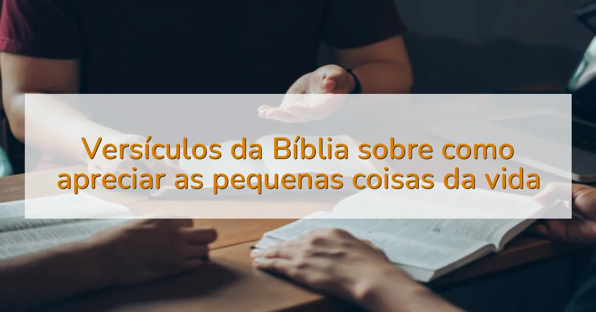 Versículos da Bíblia sobre como apreciar as pequenas coisas da vida