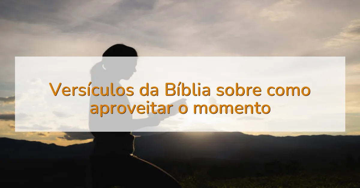 Versículos da Bíblia sobre como aproveitar o momento