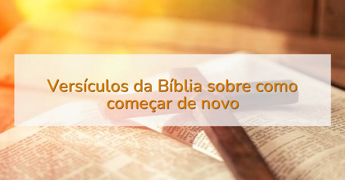 Versículos da Bíblia sobre como começar de novo