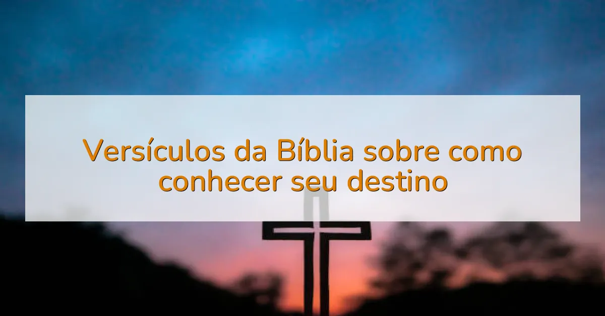 Versículos da Bíblia sobre como conhecer seu destino