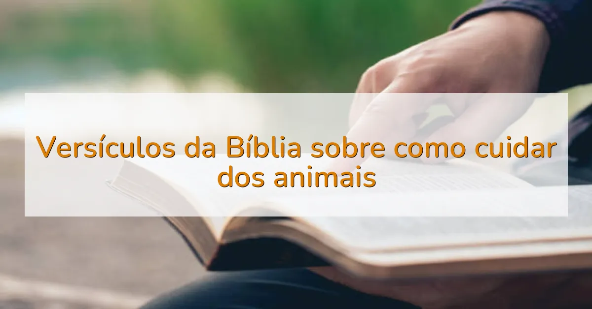 Versículos da Bíblia sobre como cuidar dos animais