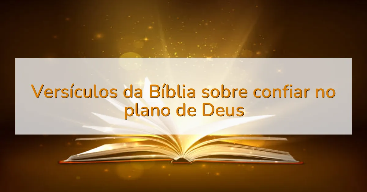 Versículos da Bíblia sobre confiar no plano de Deus
