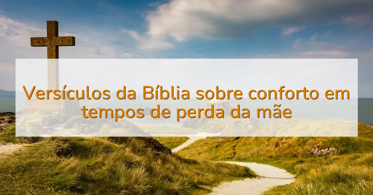 Versículos da Bíblia sobre conforto em tempos de perda da mãe