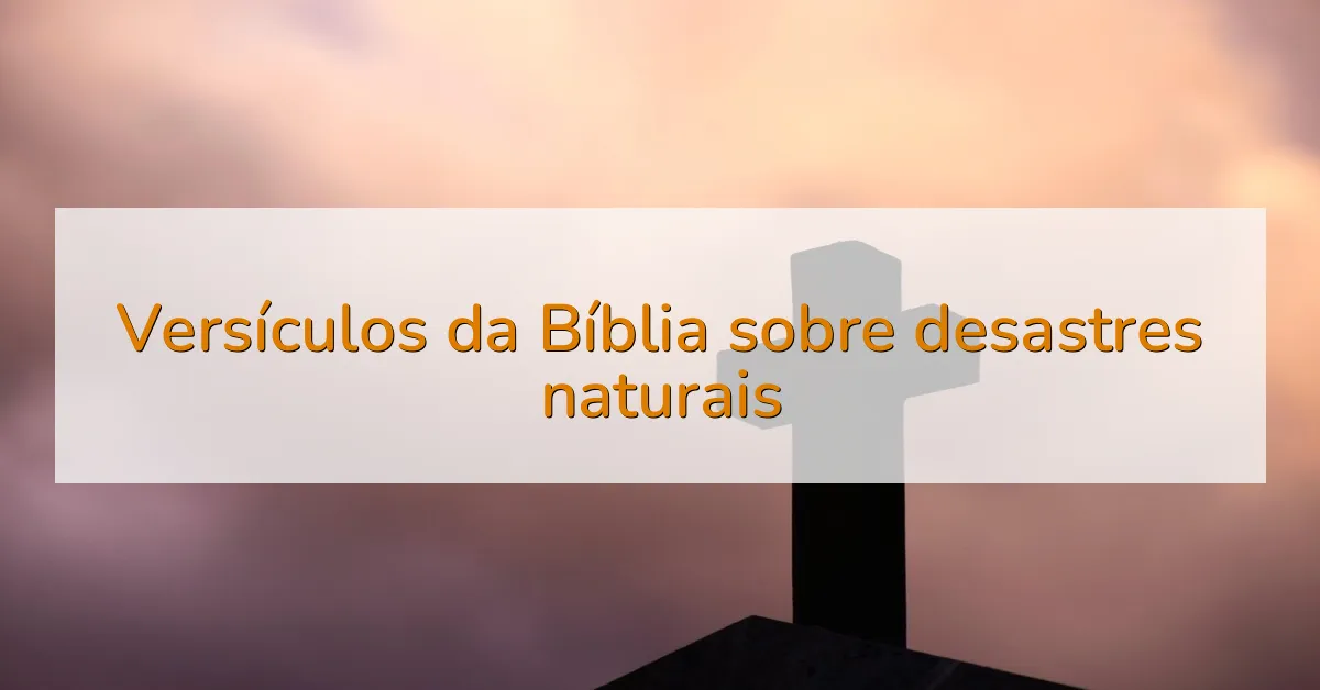 Versículos da Bíblia sobre desastres naturais