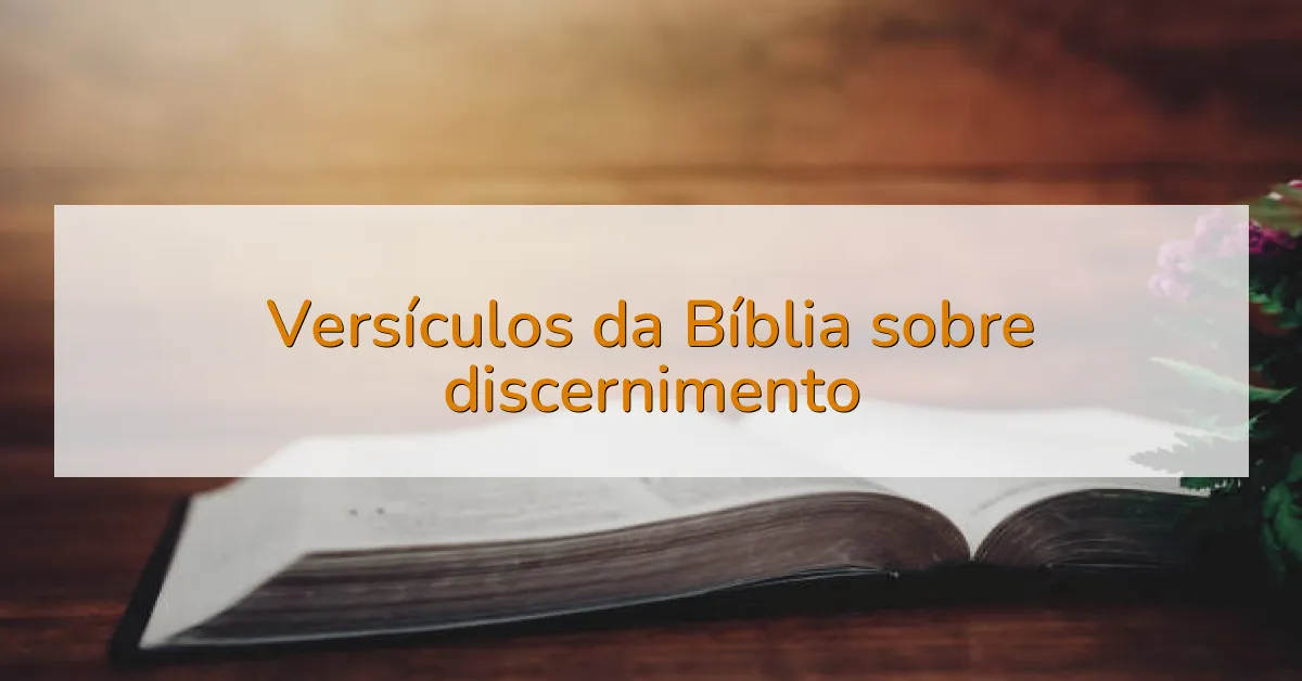 Versículos da Bíblia sobre discernimento