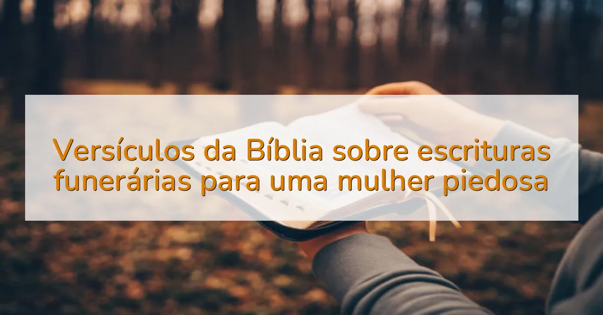 Versículos da Bíblia sobre escrituras funerárias para uma mulher piedosa