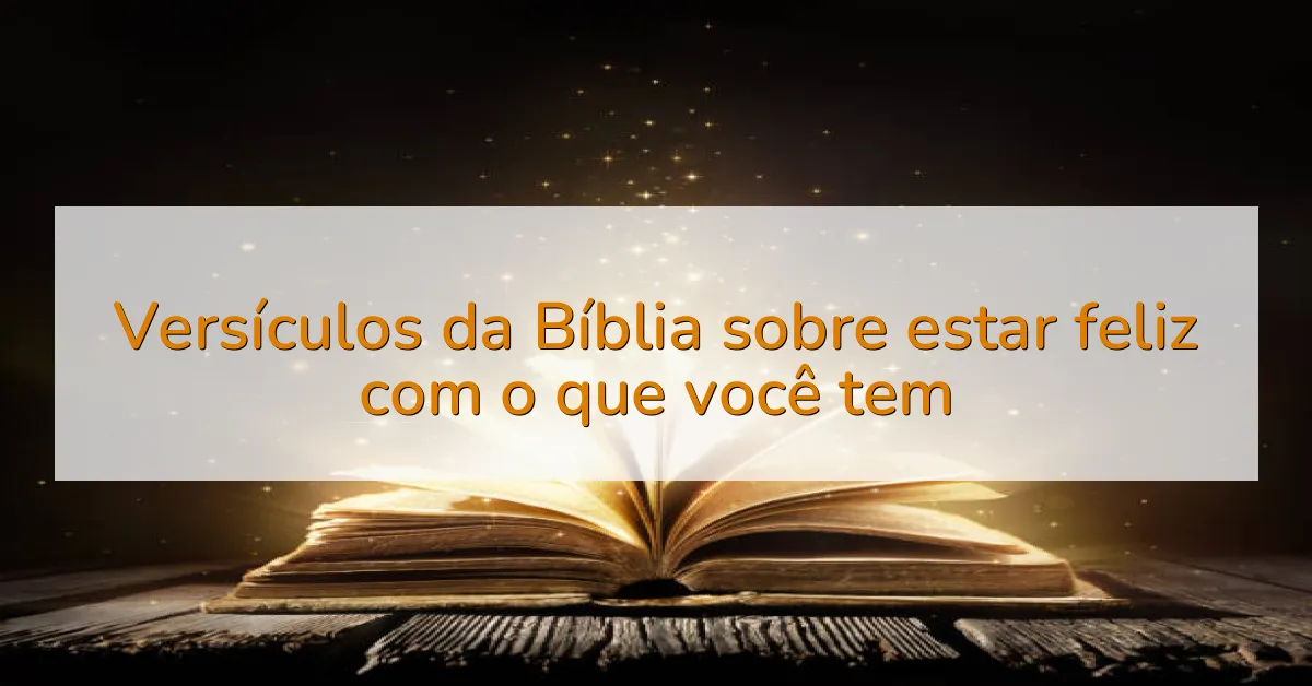 Versículos da Bíblia sobre estar feliz com o que você tem