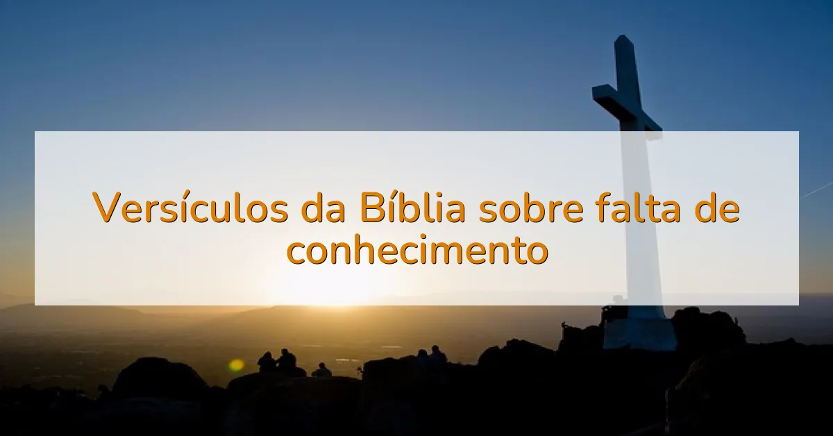 Versículos da Bíblia sobre falta de conhecimento