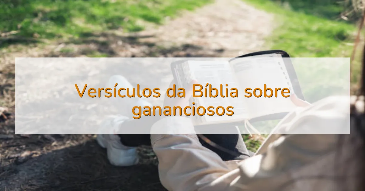 Versículos da Bíblia sobre gananciosos