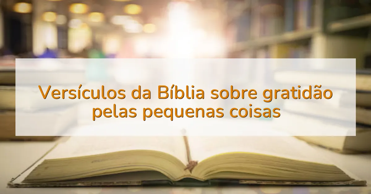 Versículos da Bíblia sobre gratidão pelas pequenas coisas