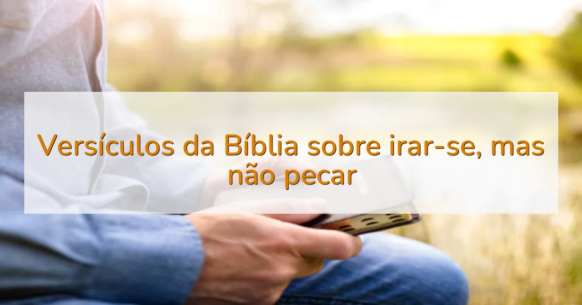 Versículos da Bíblia sobre irar-se, mas não pecar