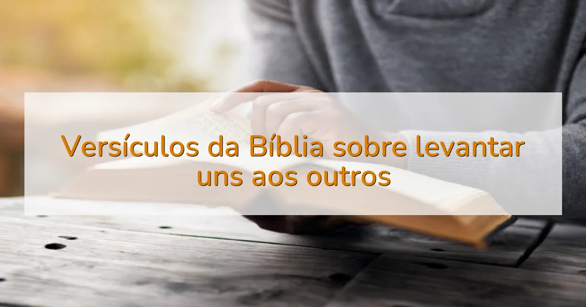 Versículos da Bíblia sobre levantar uns aos outros