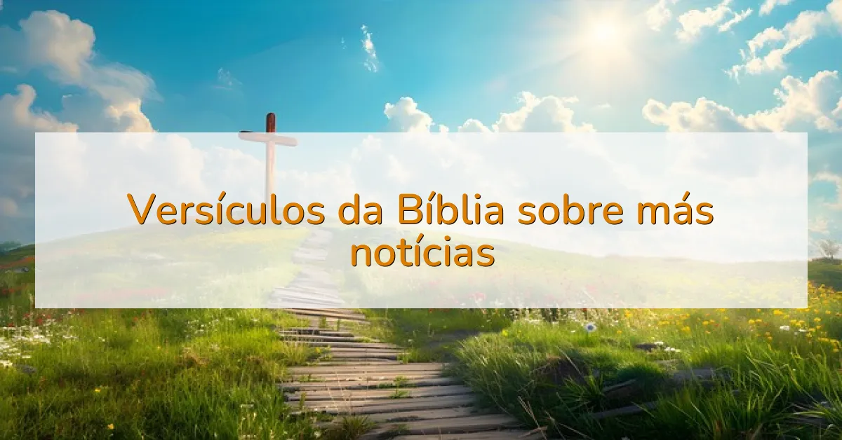 Versículos da Bíblia sobre más notícias