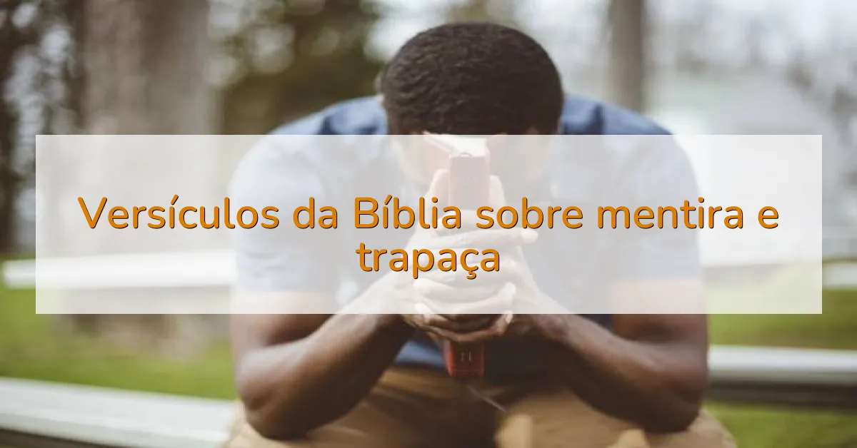 Versículos da Bíblia sobre mentira e trapaça