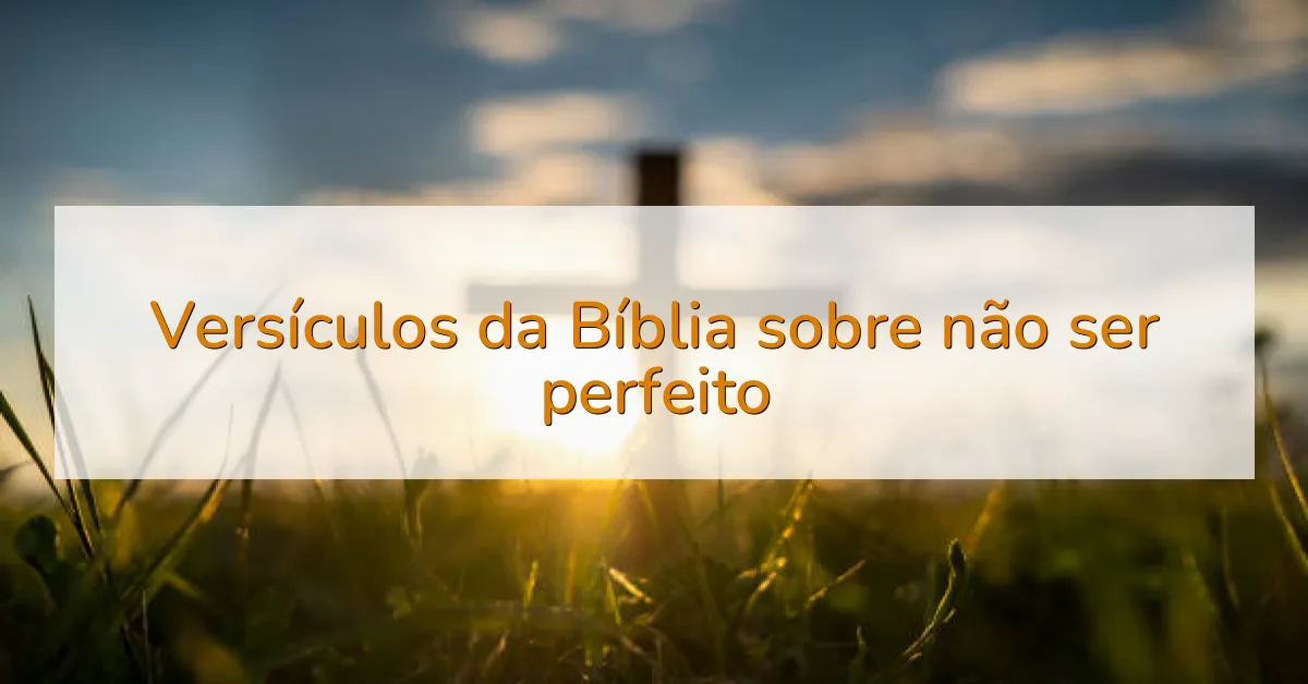 Versículos da Bíblia sobre não ser perfeito