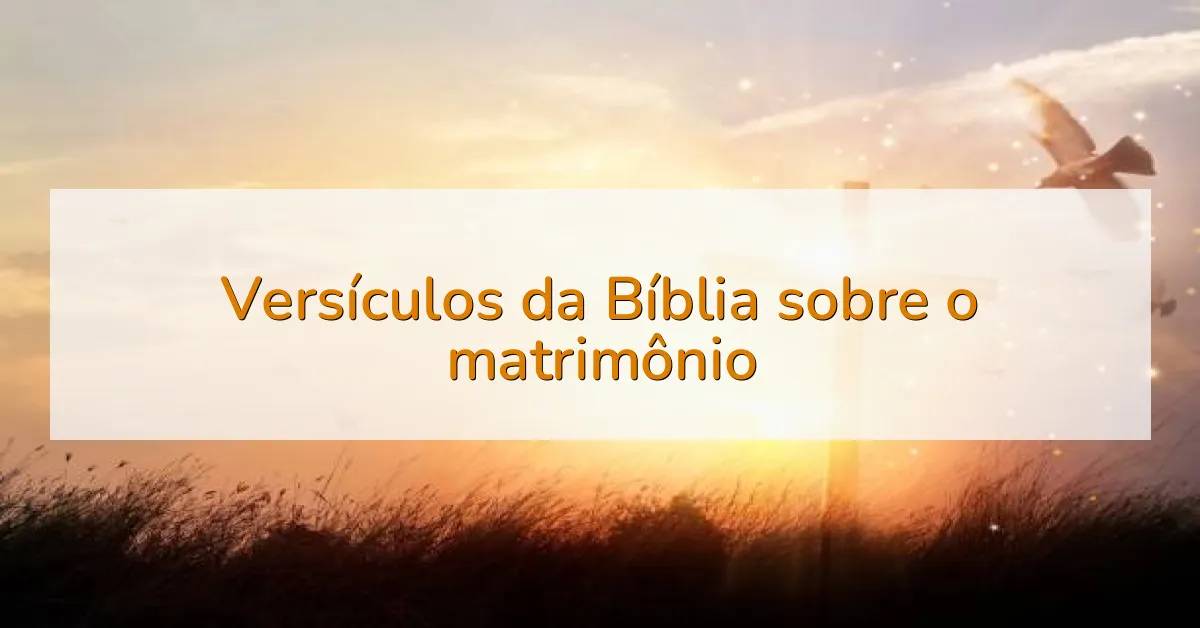 Versículos da Bíblia sobre o matrimônio