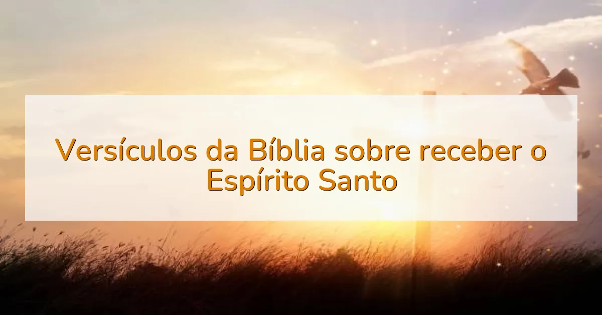 Versículos da Bíblia sobre receber o Espírito Santo