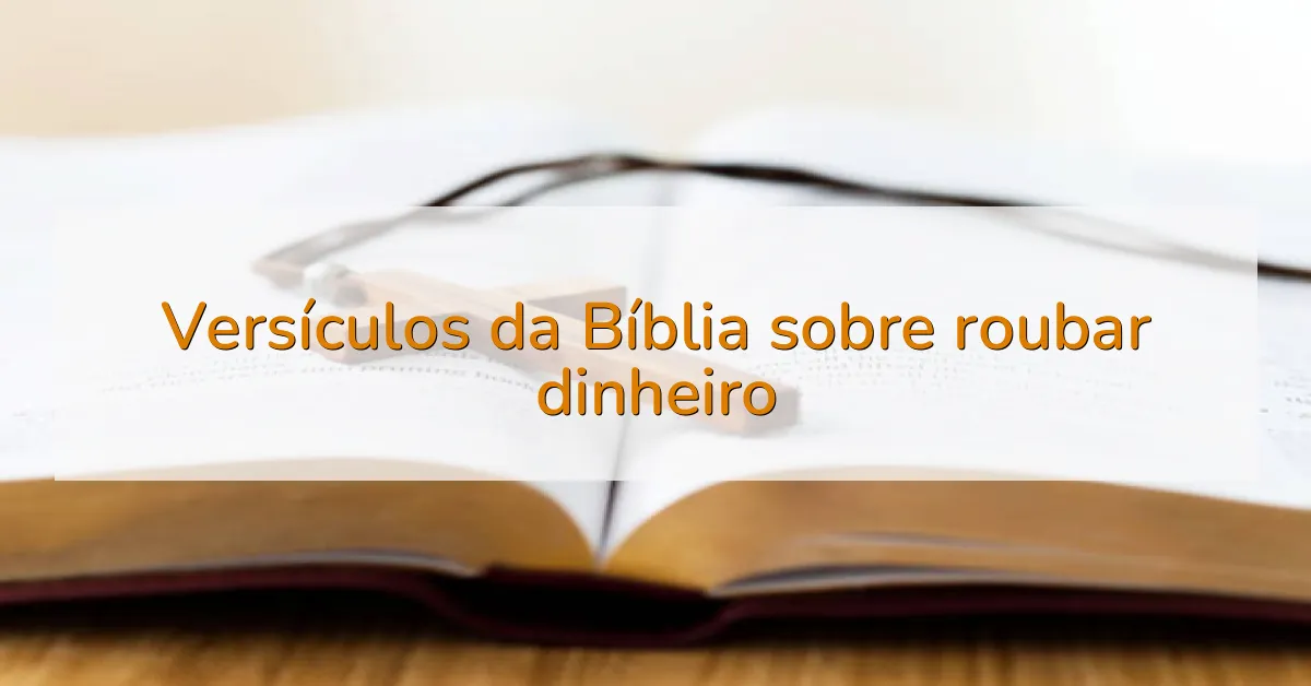 Versículos da Bíblia sobre roubar dinheiro