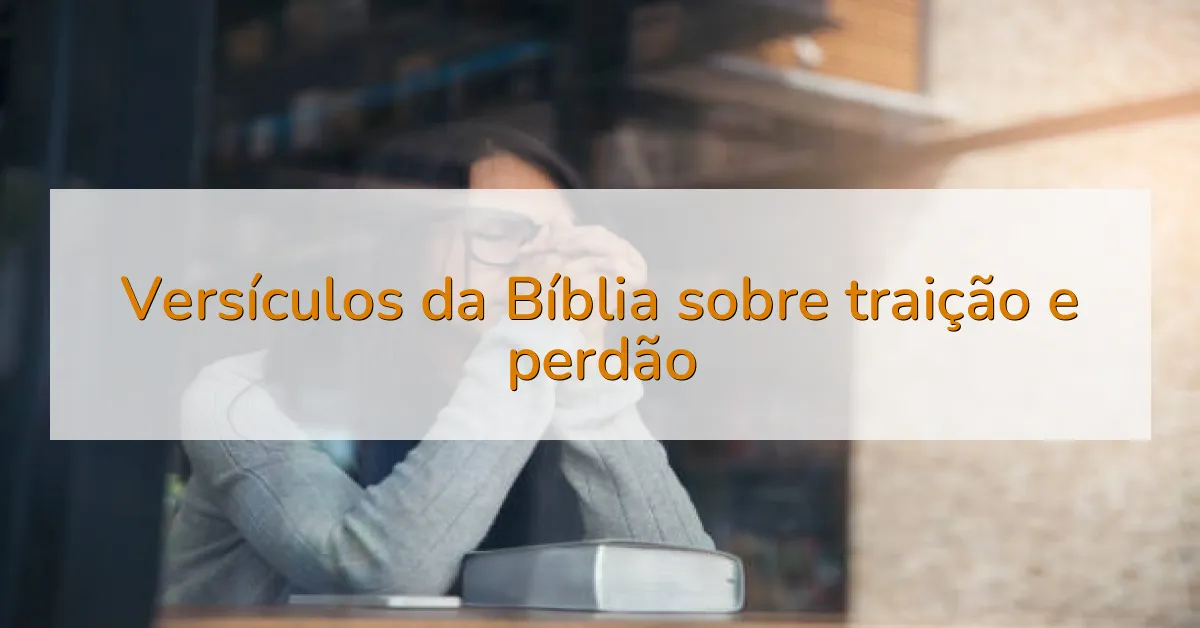 Versículos da Bíblia sobre traição e perdão