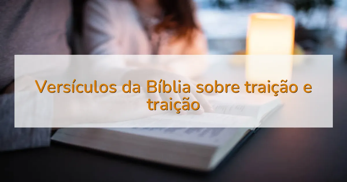 Versículos da Bíblia sobre traição e traição
