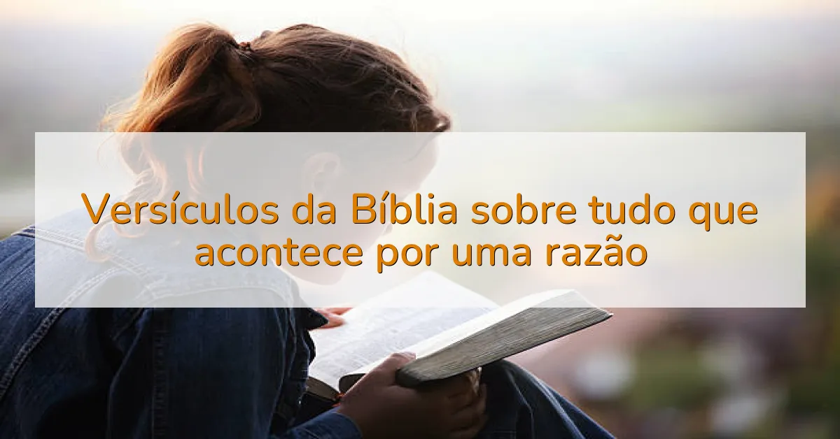 Versículos da Bíblia sobre tudo que acontece por uma razão